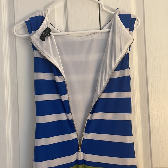 Tahari Arthur S. Levine Petite SZ 4P Blue/White Striped Sleeveless Dress - Picture 5 of 15